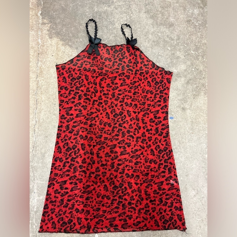 Leopard Print Red y2k lingerie‎ whimsycal top